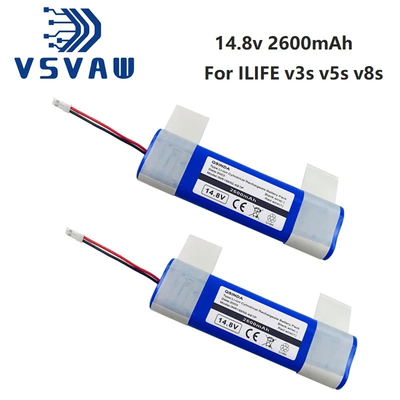 1/2/3Pcs Upgrade Rechargeable Battery For ILIFE V3s V5s V8s DF45 DF43 V3 X3 V50 V55 V5Lpro 14.8V 2600mAh Robotic Cleaner Parts