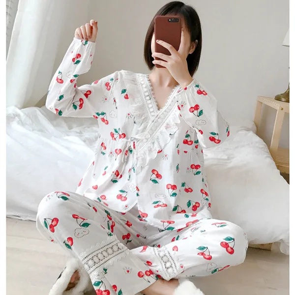 Новинка весенне-осенняя Хлопковая пижама для беременных женщин женская Fdfklak |