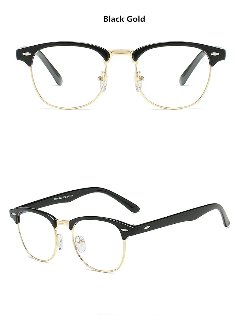 VWKTUUN полурамки Oculos очки оправа для женщин и мужчин очки Оптические очки оправа с заклепками оправы для очков женские поддельные очки