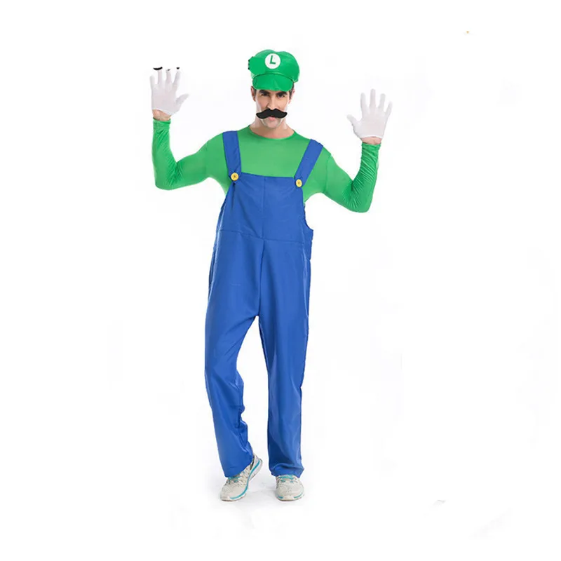 Взрослых Super Mario Bros сантехник карнавальный костюм комплект одежды на Хэллоуин для