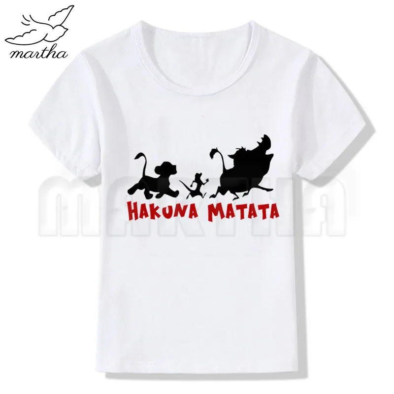 Hakuna Matata/забавная Футболка с принтом Футболки для мальчиков детская футболка