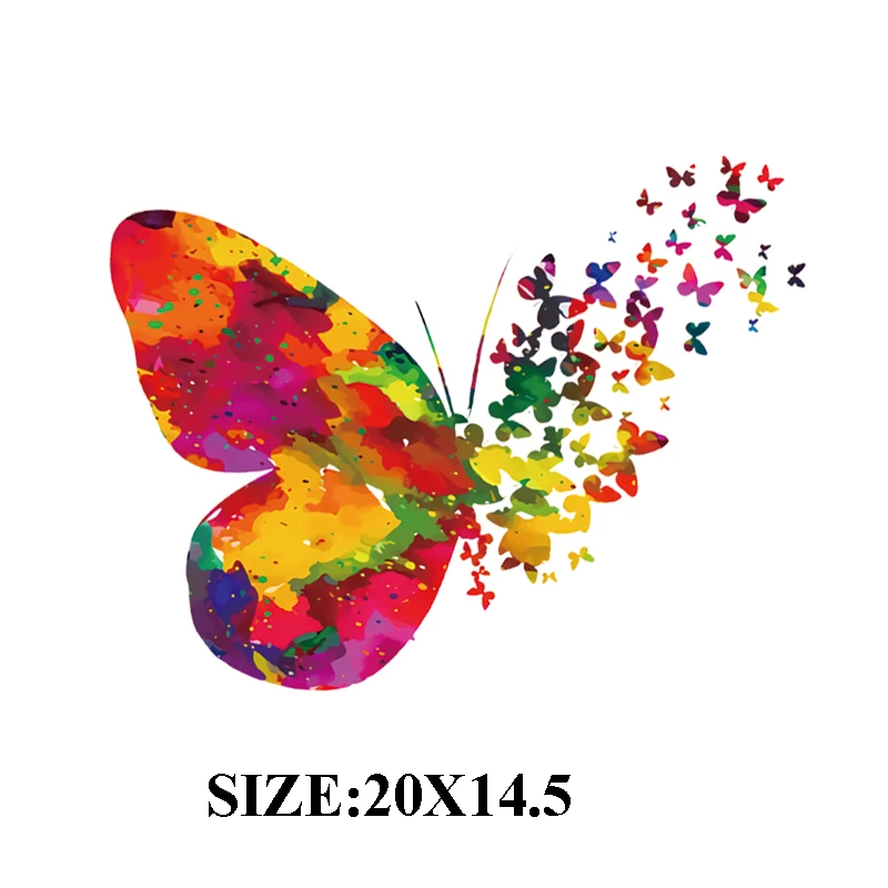 Цветная нашивка в русском стиле с изображением бабочек для футболки брюк а