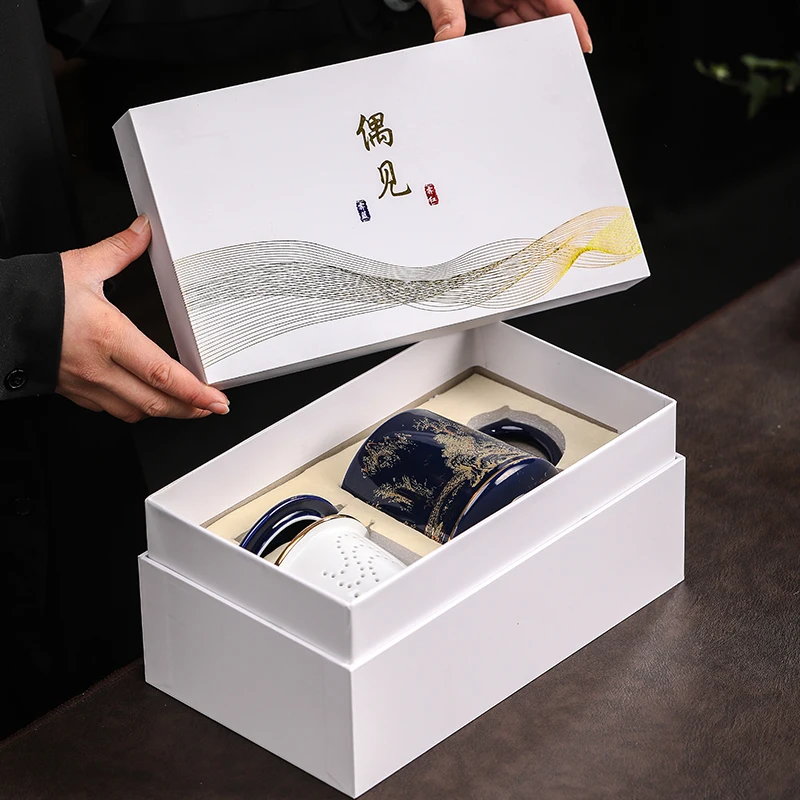 

Office Coffee Mug Filter Reusable with Cover Vintage Ceramics Coffee Mugs Creative Insulated Porcelain Tazas Tea Cup Set XX60CM