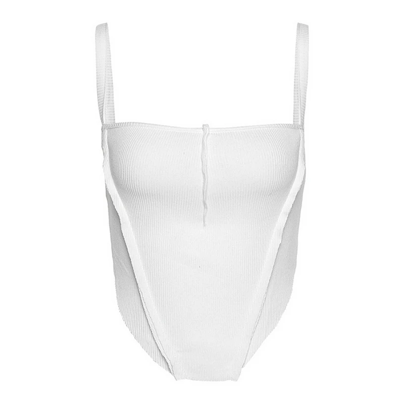 

MoneRffi Sexy Clubwear Cotton See Through Crop Top For Womens Camisole Fashionable Chic Rib Knit Basic Tank Top Home Wear Female