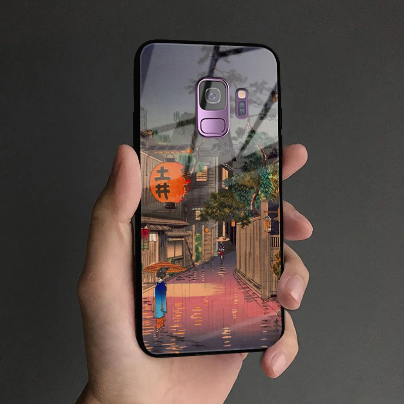 UKIYOE 5 Ukiyo-e японский стиль художественный мягкий силиконовый стеклянный чехол для телефона чехол для samsung Galaxy S8 S9 S10e S10 Note 8 9 10 Plus - Цвет: UKIYOE 5