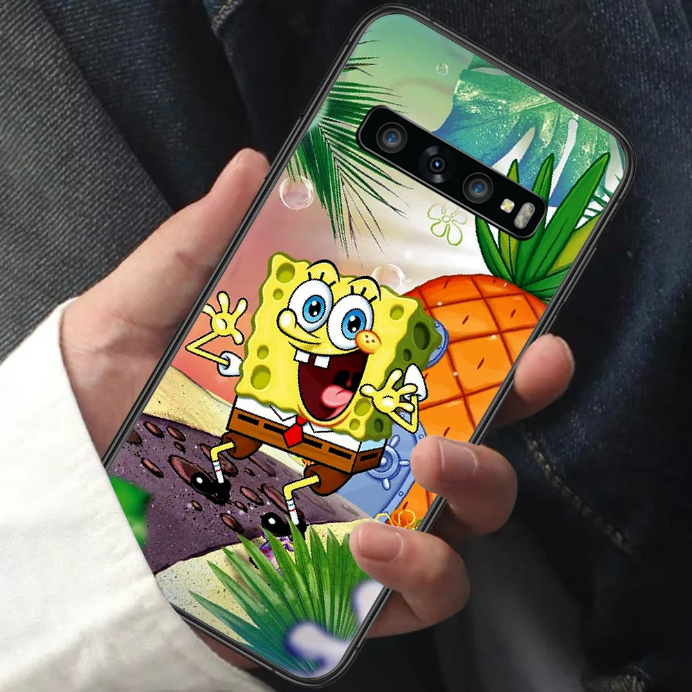 

Cartoon Sponges Cute Baby Phone Case for Samsung Galaxy Note S 6 7 8 9 10 E 20 Ultra Edge Plus black Hoesjes Soft Cell Silicone