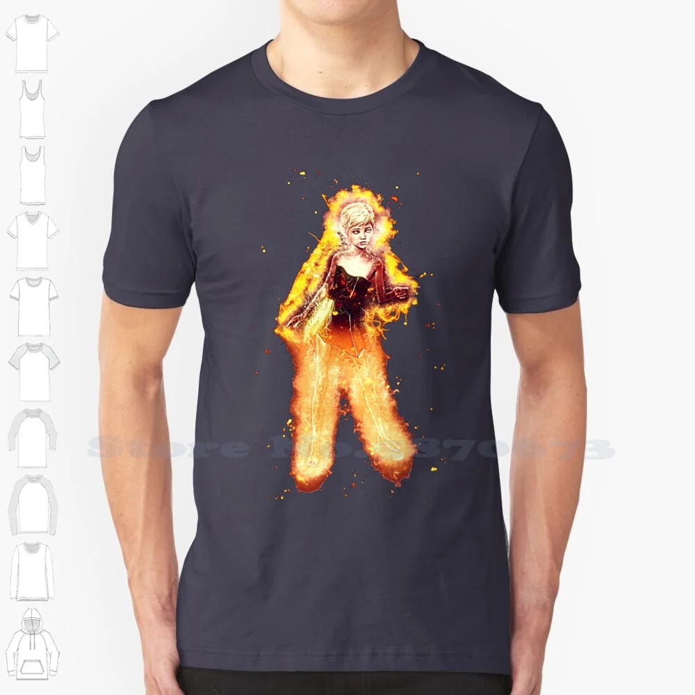 

Fee Elf Burning Black White Tshirt For Men Women Elf Fairy Fae Showing Expression Beauty Brownie Nisse Elfin Pixies Fay