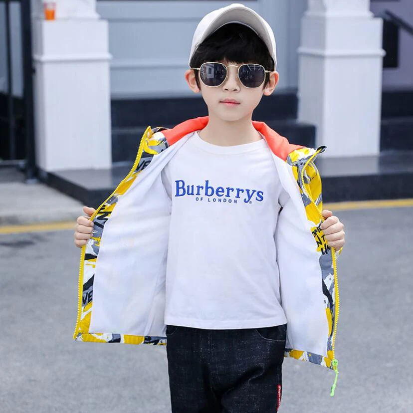 Куртка-ветровка для мальчиков демисезонная дышащая камуфляжная | Детская одежда