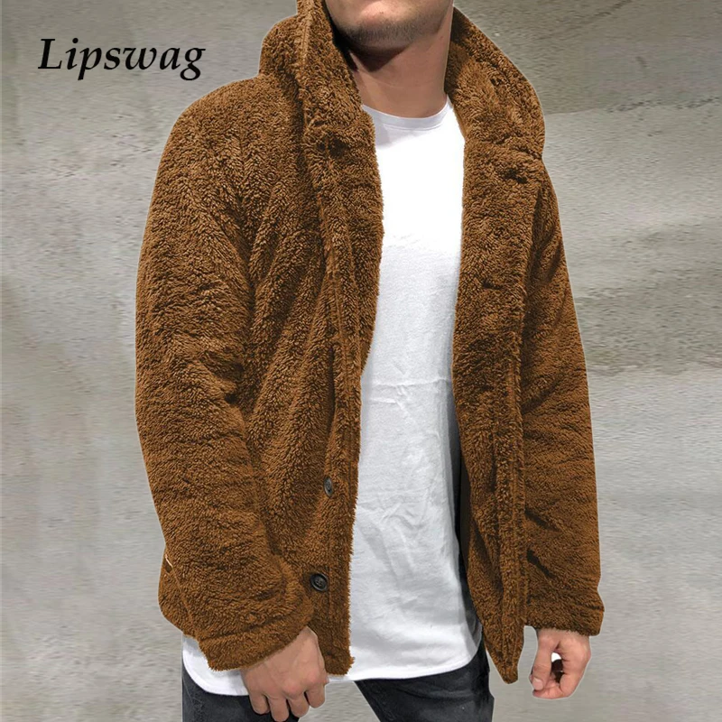 Мужская Флисовая Толстовка с капюшоном однотонная Повседневная Свободная