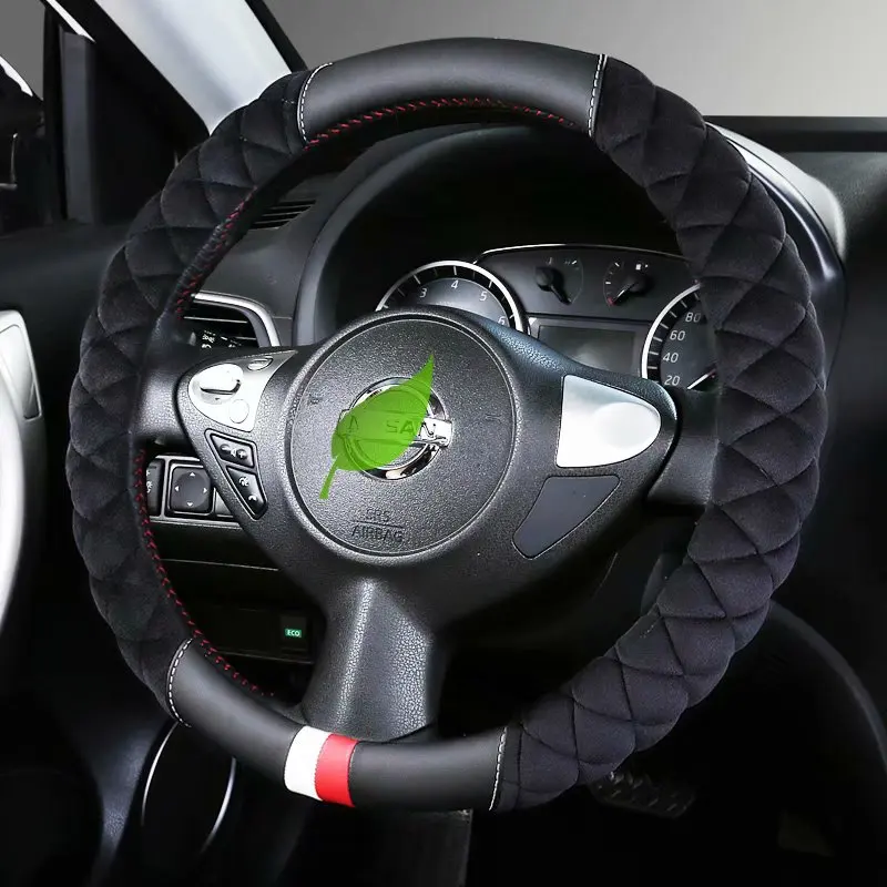 Плюшевый теплый чехол рулевого колеса автомобиля для Nissan March Maxima Note/Versa Pulsar C12 Tiida