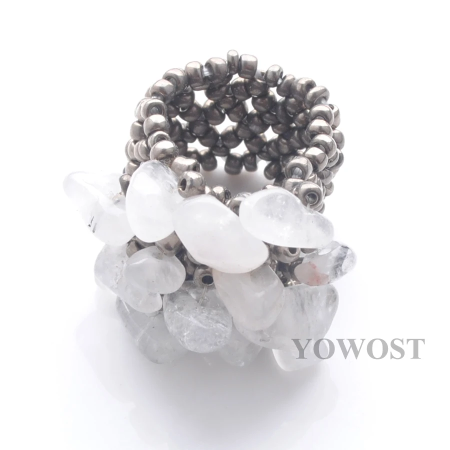 Бесплатная доставка Натуральный Черный Rutilated драгоценный камень бисер