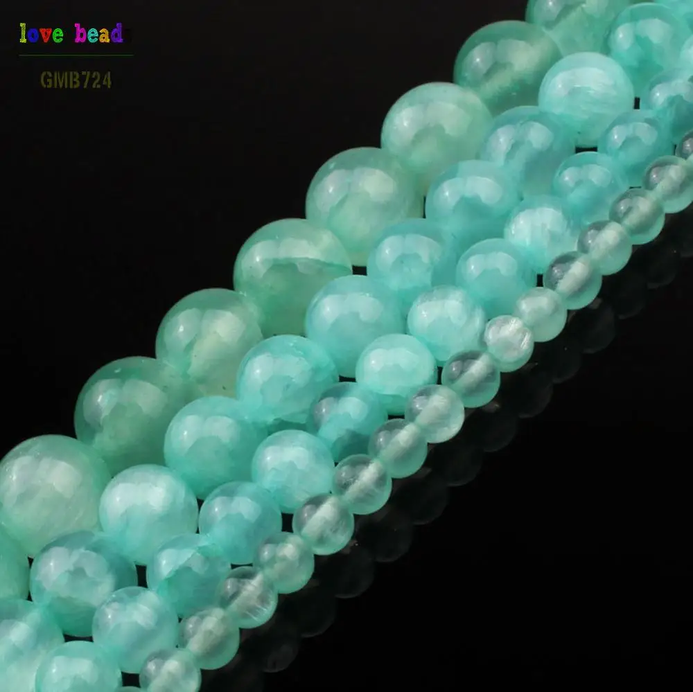 4/6/8/10 мм гладкий голубой синий нефрит каменные бусы сделай сам бусины для