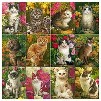 animal diamond painting 5d full square round kit flower cat embroidery cross stitch mosaic flower diy wall decoration gift