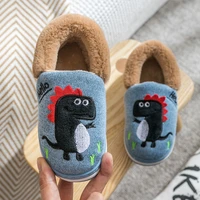 winter dinosaur childrens slippers for boys grils cotton shoes soft non slip kids home slippers baby warm cotton indoor shoes