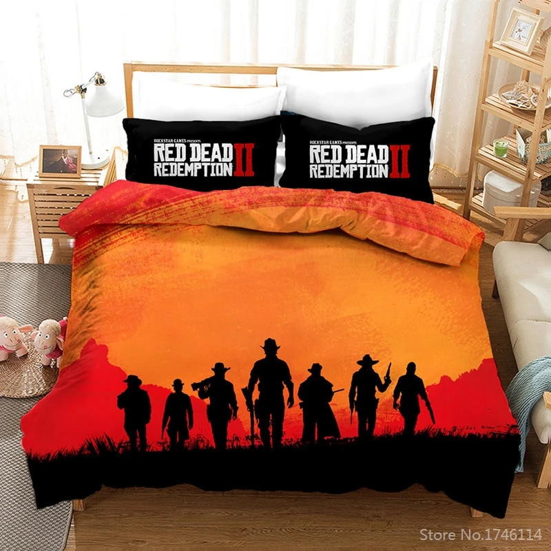 

3D Game Printed Red Dead Redemption Duvet Cover Set Twin Full Queen King Size Bedding Set Soft Quilt Cover with Pillowcase Set