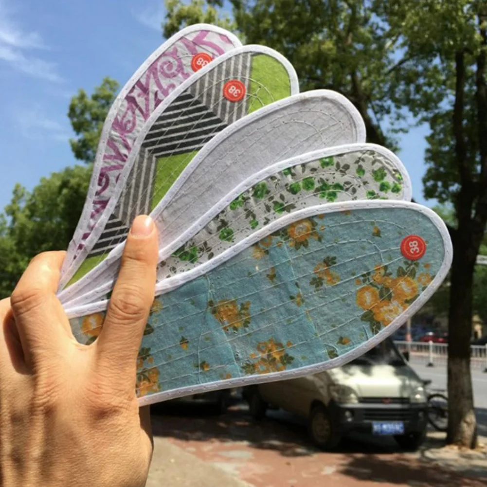 

Стельки унисекс из чистого хлопка, удобные спортивные, впитывающие пот, для обуви, цветочные