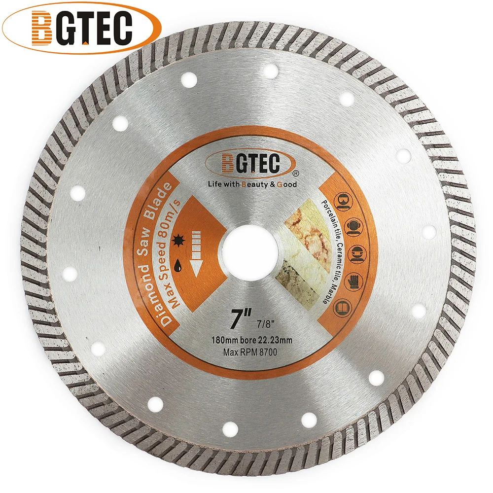 BGTEC 2pcs 7 Inch 180mm Super-Thin Diamond Turbo Cutting Blades for Ceramic Tile Granite diamond disc | Инструменты