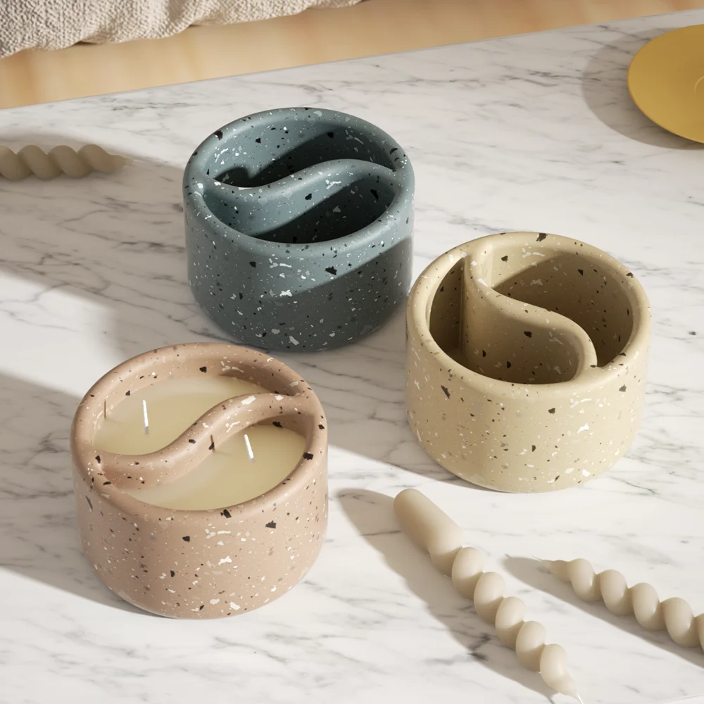 Molde de tarro de vela de hormig&oacute;n Yin Yang, recipiente de vela de cemento de silicona, molde para vela de decoraci&oacute;n del hogar hecho a mano-0