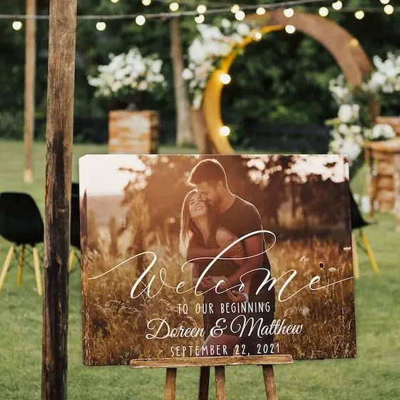 Свадебный знак приветствия с вашим изображением индивидуальный | Дом и сад