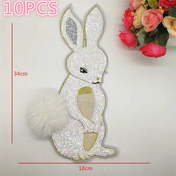 

Embroidery cloth, large-size patch, rabbit's bright-piece embroidery, DIY fur patch, patch, and accessories.