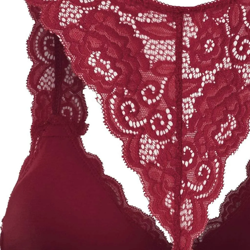 

Sexy Women Bras Lace V Neck Ladies Intimates Cotton Underwear Female Solid Floral Bras Sleepwear Plus Size XXL Hot Sale 2021 New