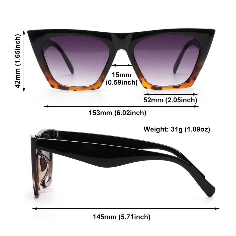 

2021 Retro Cat eye Sunglasses Women Brand Design Vintage Lady Sunglass Black Sun glasses UV400 Oversized Frame Summer