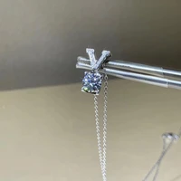 kkmall store round silver moissanite pendants 1 00ct d vvs luxury moissanite weding pendants for women