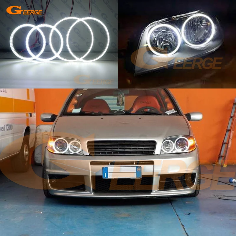 

For FIAT PUNTO 188 Mk2 2003 2004 2005 2006 - ON Facelift headlight Excellent Ultra bright smd led Angel Eyes kit Day Light