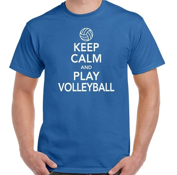 Men or Women Volleyball T-Shirt Keep Calm & Play Mens Funny