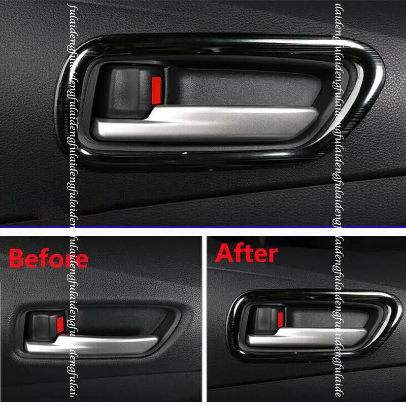 Для Toyota Corolla 2019-2021 черная титановая внутренняя дверная ручка рамка молдинговая