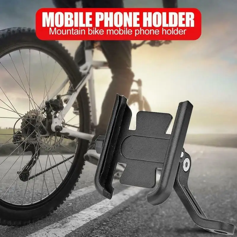 new universal alumnium alloy metal phone holder bicycle handle bar cellphone bracket motorcycle rear mirror mounted phone holder free global shipping