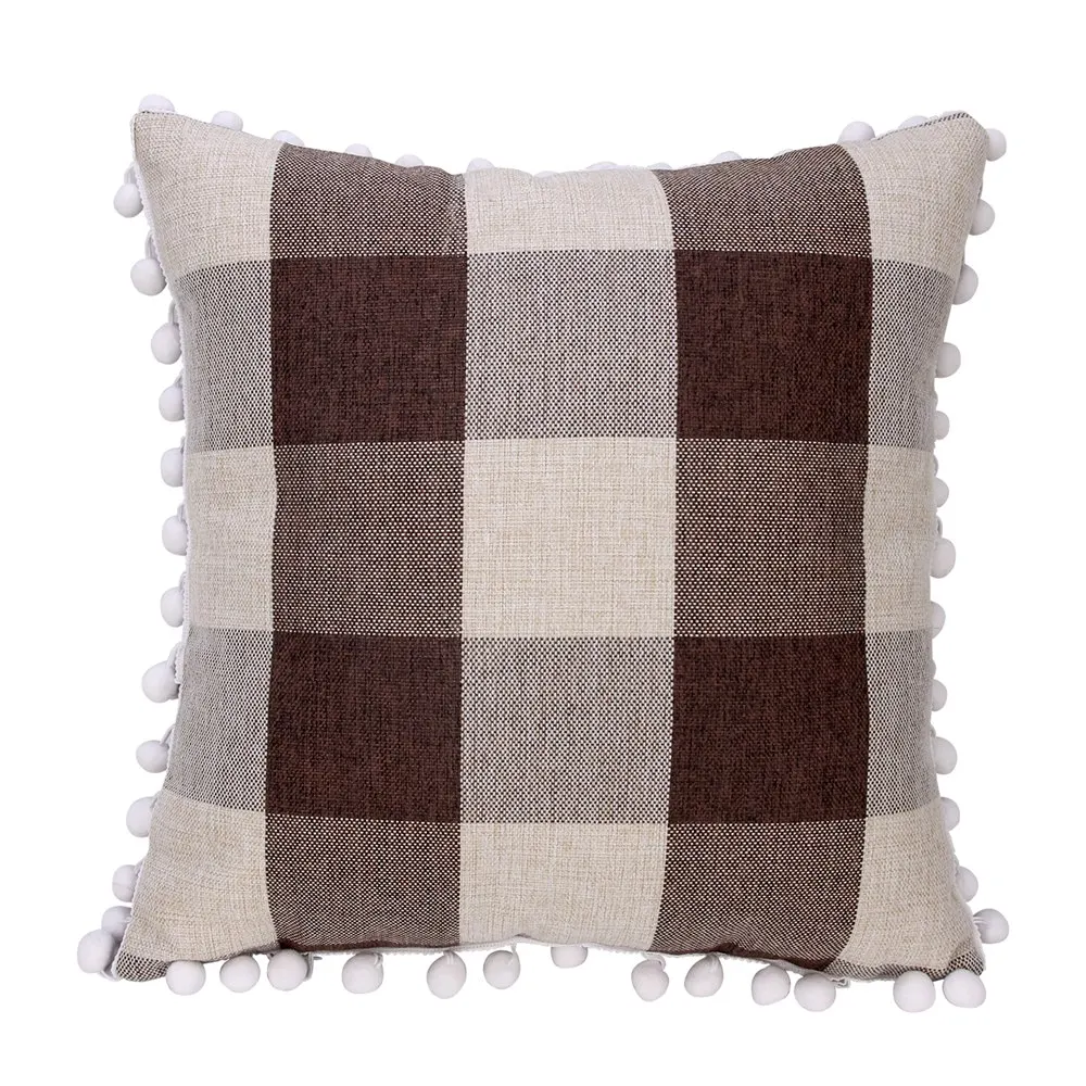

Decorative Throw Pillow Covers Couch Pillows Toss Pillow 45X45cm black Check Pillow Case Home Living