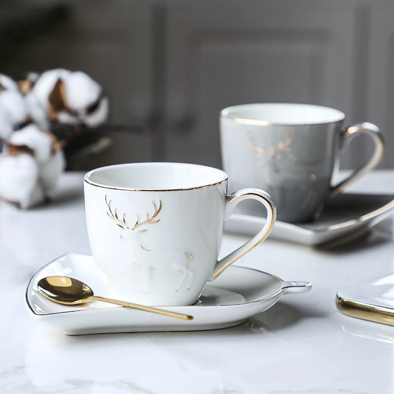 

2019 Coffee Cup European Style Creative Ceramic Cup Plate Set Household Simple Colorful Hand Painted Milk Juice Coffee Mug