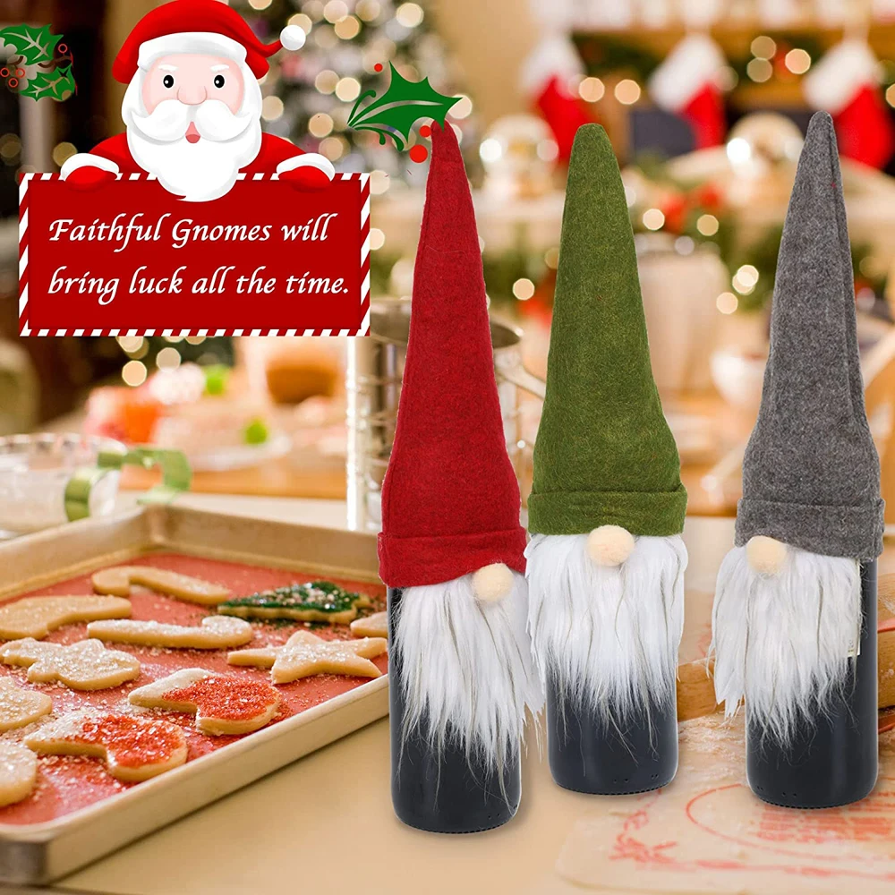 

BalleenShiny новые рождественские украшения, беслицевая кукла для стариков, чехол для винной бутылки, Рождественское украшение для шампанского, ...