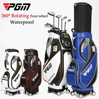 pgm golf club bag patent standard package mens aviation ball bag waterproof telescopic bag flat push four wheels 360%c2%b0 whirligig