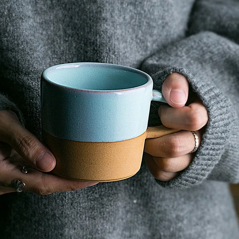 220 мл японская винтажная керамическая кофейная кружка креативная грубая