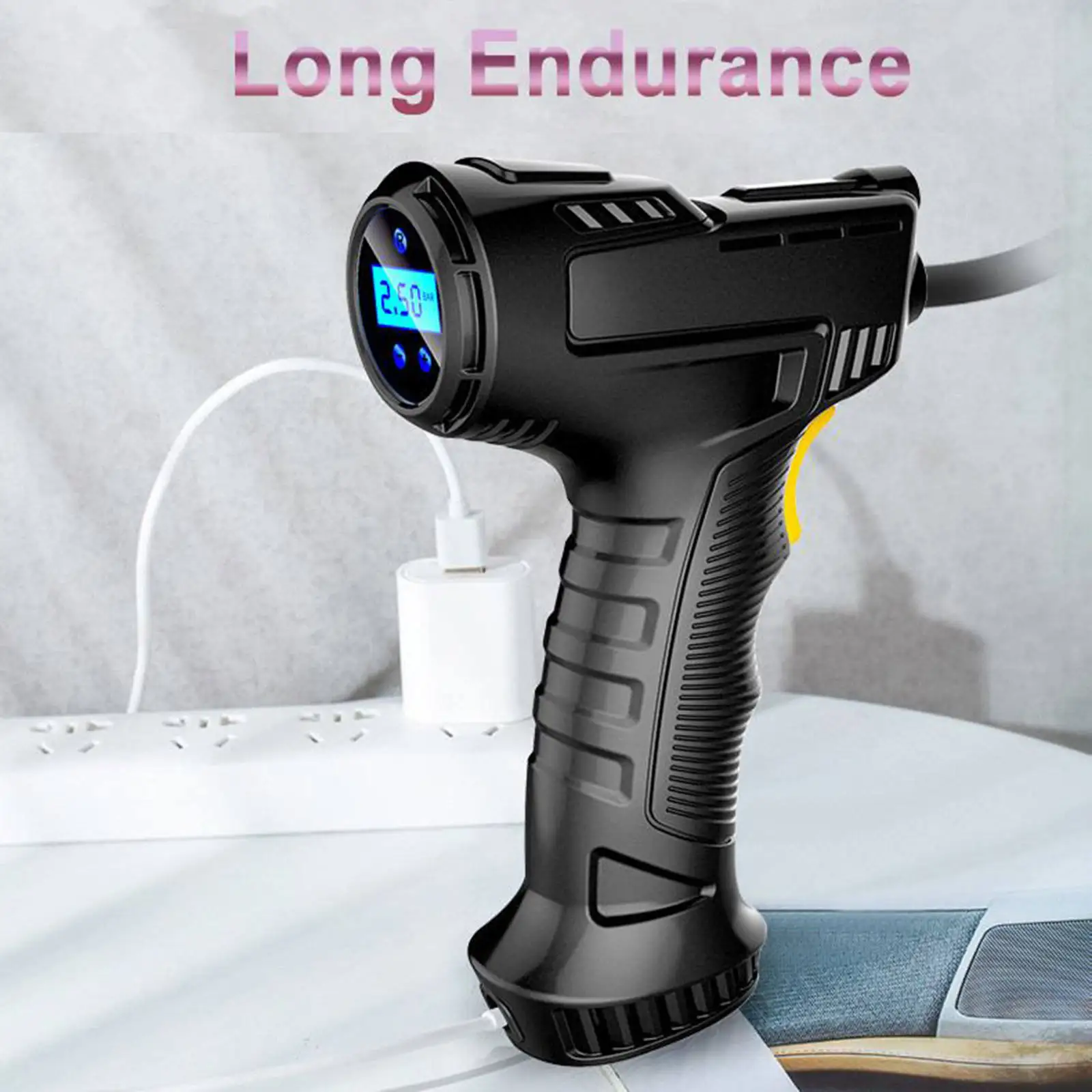 Handheld Cordless Tyre Inflator Air Pump Inflation LED Light Rechargeable | Автомобили и мотоциклы