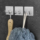 304 Нержавеющаясталь бритвы крючки настенный самоклеящиеся бытовой Кухня Ванная комната с двойной головкой крючок вилка ключ крюк