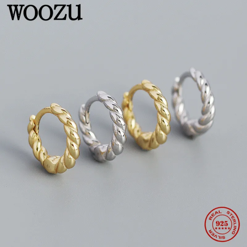 

Серьги-кольца WOOZU из стерлингового серебра 925 пробы в минималистическом стиле женские и мужские, в стиле панк-рок