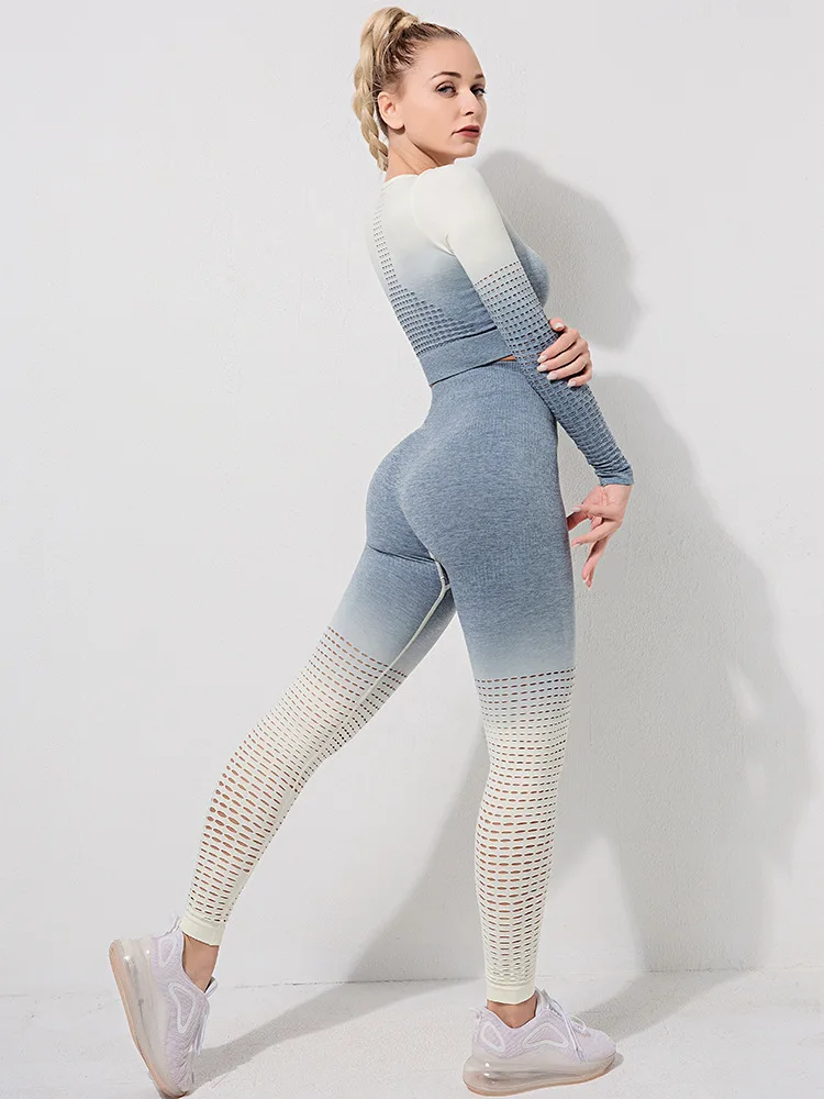 Женский бесшовный Быстросохнущий костюм для йоги фитнеса укороченный топ