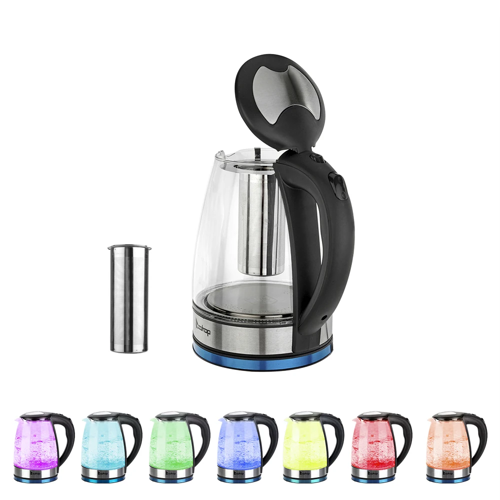 

[US-W]Electric Kettle Glass Water Boiler Fast Boiling Tea Kettle 1.8L Stainless LED