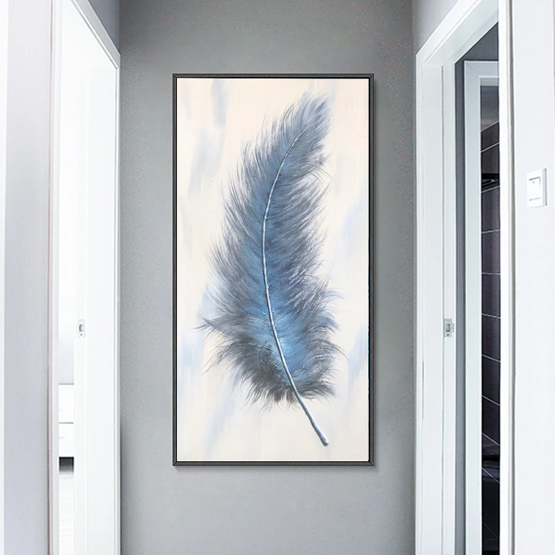 

Hand Painted Abstract Golden Feather Oil Painting On Canvas Handmade Abstract Modern Canvas Wall Art For Living Room Home Decor