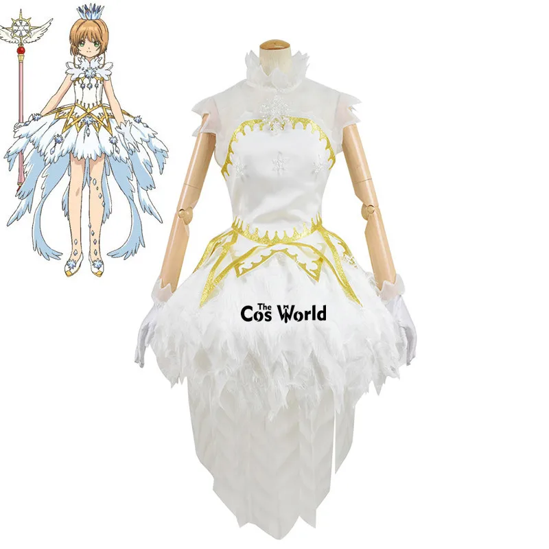 

Cardcaptor Sakura CLEAR CARD Snow Angel Kinomoto Sakura Dress Outfit Anime Customize Cosplay Costumes