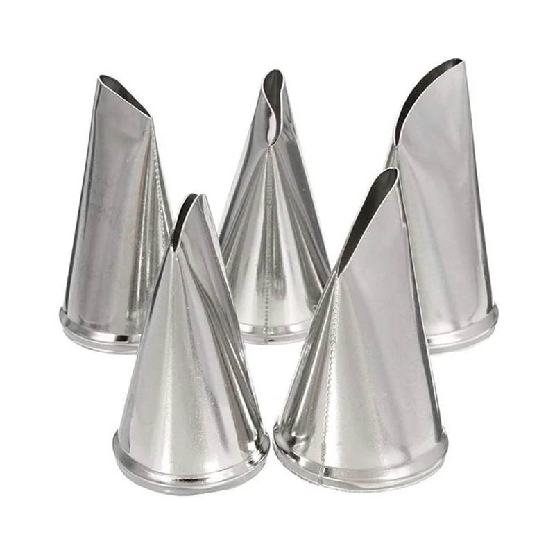 С рисунком цветов и листьев насадки для выдавливания крема в виде роз 5 шт.