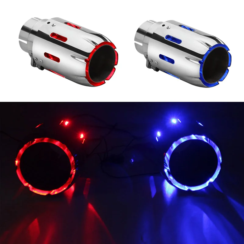 LED Tip Muffler Exhaust Tips Mufflers LED Light 304 Stainless Steel Red / Blue Colour Cn(origin) SK