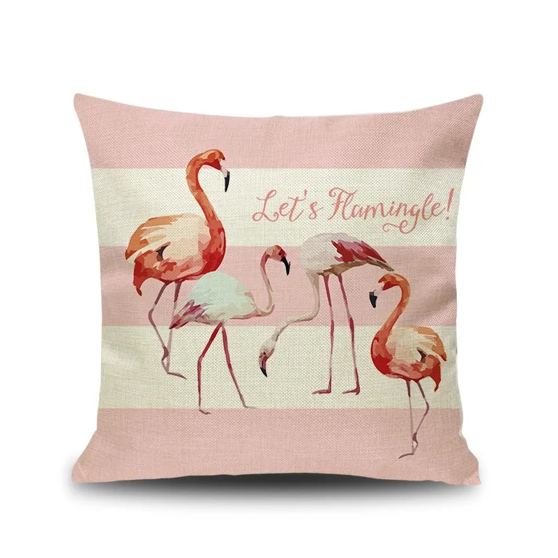 Nordic Стиль Розовый фламинго Животные печатные декоративные диванные подушки
