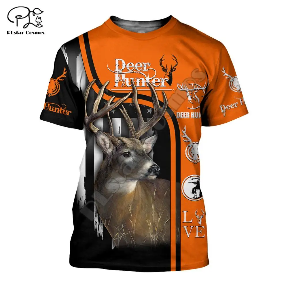 

Men women New Fashion Deer Hunting Print t shirt bow hunters Summer trippy Skull 3d tshirts tees Native viking short sleeve tops