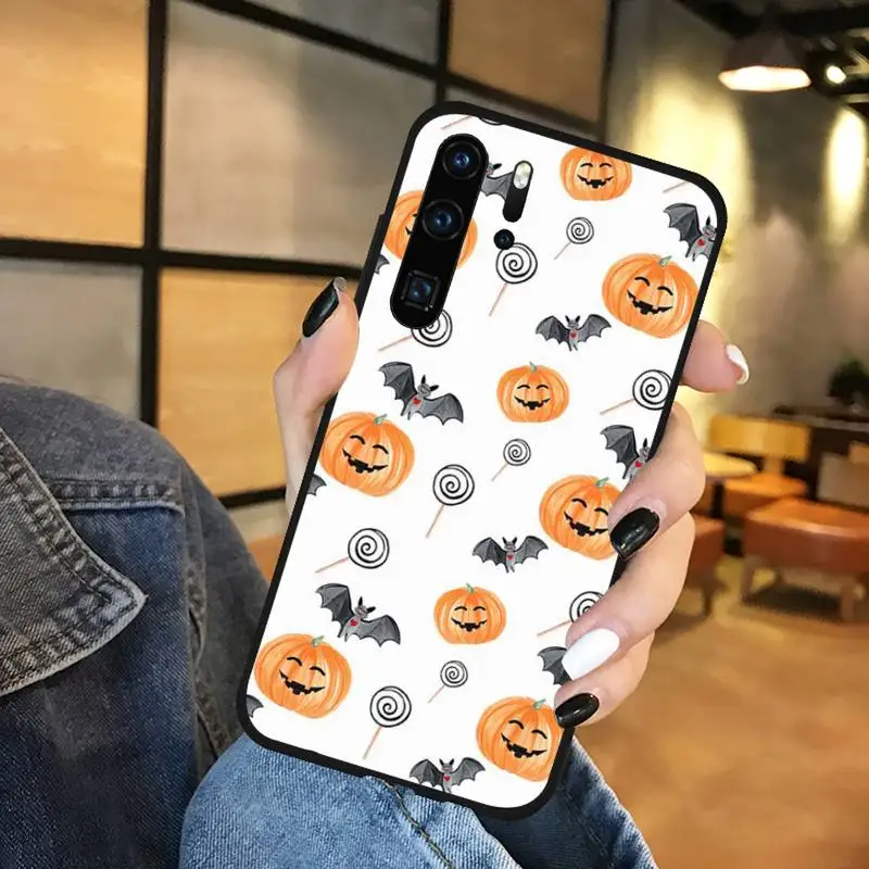 

Cute little ghost with halloween pumpkin Phone Case Funda For Huawei P9 P10 P20 P30 Lite 2016 2017 2019 plus pro P smart