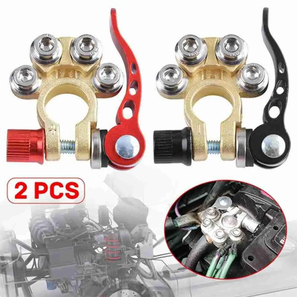 

Quick Disconnect Car Battery Terminal Brass Cable Post Terminal Shut-Off Connectors For Car UTV Tractor Truck Battery Protection