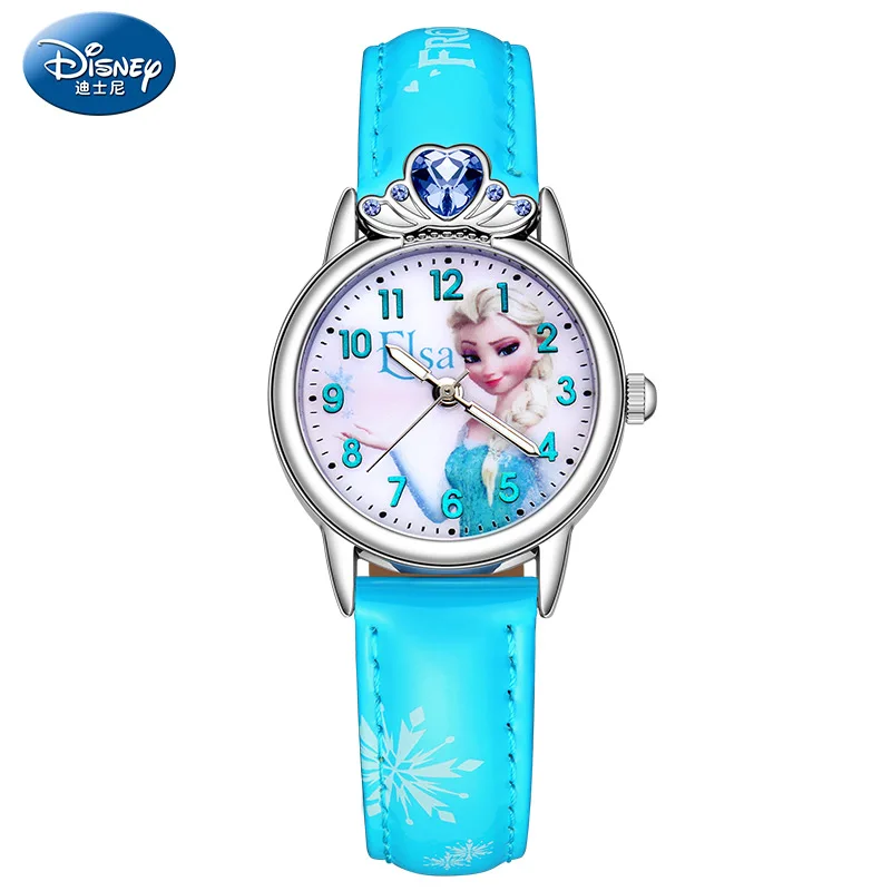 Disney Frozen Elsa Princess водонепроницаемые кварцевые часы милые Мультяшные часы для девочек